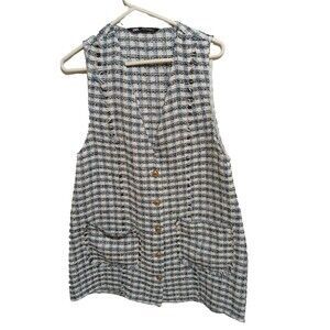 Zara Tweed Plaid Dress Size L